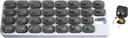 Monthly Med Organizer, Ev için 31 Günlük Yeniden Taşınmaz Pill Pods, Work, Travel, Numbered Pillboxes for Supplements & Vitamins (Grey)