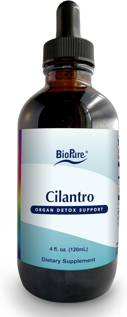BioPure Cilantro Herbal Tincture – Potent Botanical Extract Rich in Beneficial Phytonutrients and Polyphenolic Compounds That Supports Immune, Detox Cleanse, Gut Health, & Overall Wellness – 4 fl oz