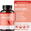 Mega çinko Supplement, 50 mg, 3-in-1 çinko Kompleksi, 100 Tablet - Pure Micronutrients