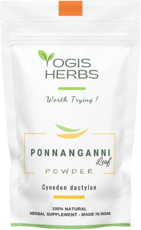 YOGIS HERBS Ponnanganni Leaf Powder (Sessile joyweed) – Holistic Health Supplement for Eye, Skin, Bone, and Immune Wellness | Natural Detox Aid -100 GMS (3.5 oz)