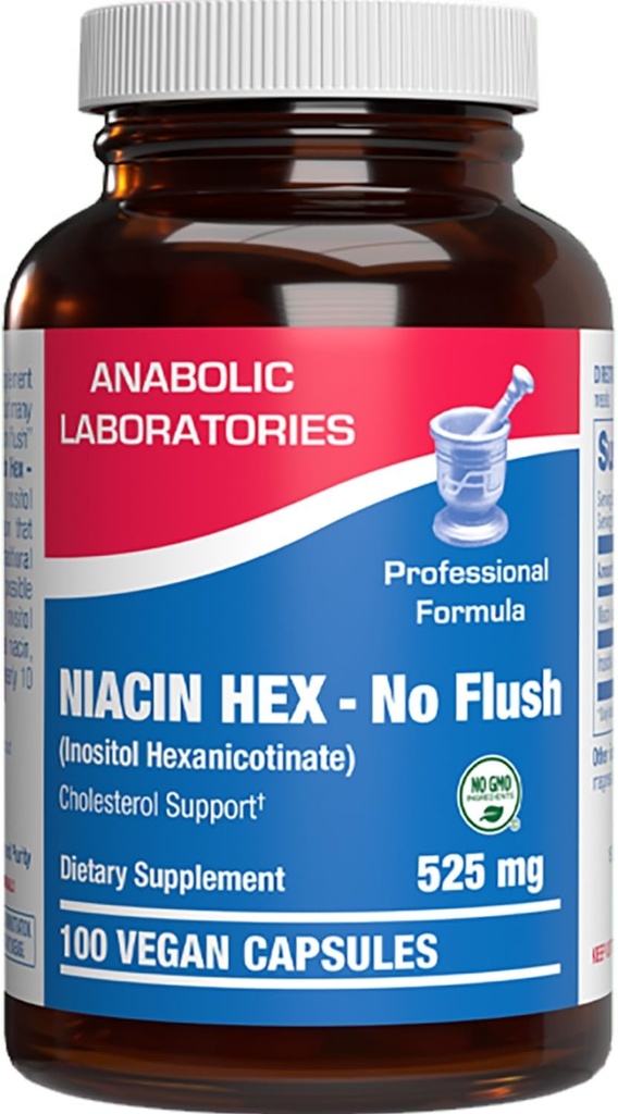 High Abxia Vitamin B3 Niacin Flush Free - Klinik Formula Flush Ücretsiz Niacin Supplement from Inositol Hexanicotinate for Heart Skin & Nerve Support - Vegan Non-GMO Made in the USA - 100 Services