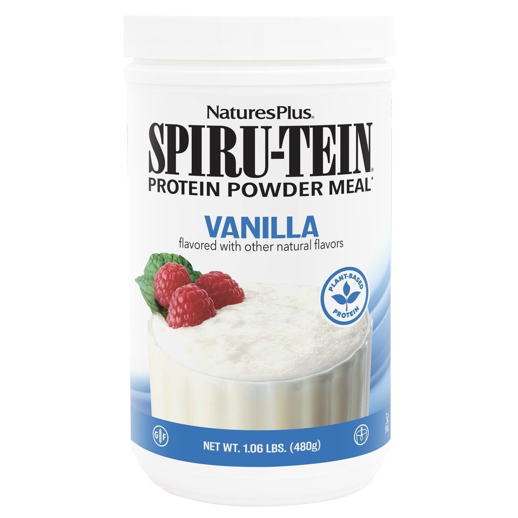 NaturesPlus SPIRU-TEIN, Vanilla - 1.06 lbs - Spirulina protein Toz - Enerji için Vitaminler ve Mineraller - Vejetaryen, Gluten Free - 16 Hizmetler