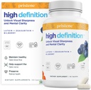 High Definition Brain + Eye Vitamins for Memory, Focus & Concentration, Lutein & Zeaxanthin (25mg/5mg) to Protect Your Eyes from Blue Light & Screens, Bilberry Supplement for Eyes to Support BDNF