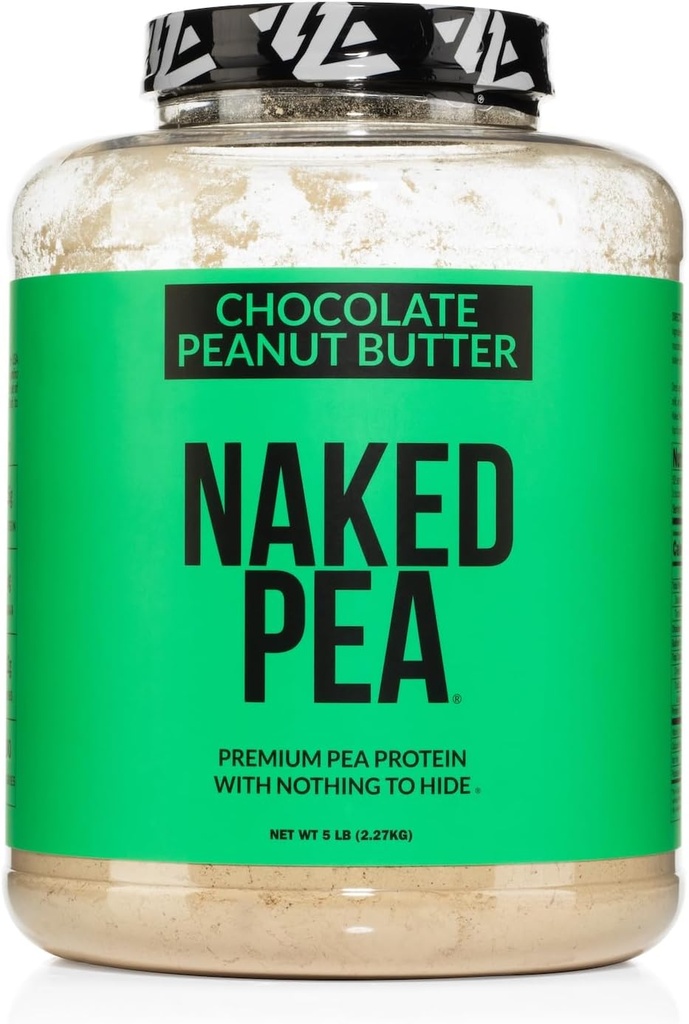 NAKED Pea - Chocolate Peanut Butter Protein ABD ve Kanada Çiftçileri, Organik Cocoa, Organik Piramit Şeker - Hayır GMO, Hayır Soy ve Gluten Ücretsiz, Yardım Büyüme ve Kurtarma - 52 Hizmet