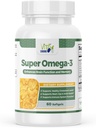 Super Omega-3 Fish Oil, Supports Heart Health, 1000 Mg, 300 Mg Omega-3, Hızlı Yayın Softgels, ABD'de Yapılan 60 Softgels