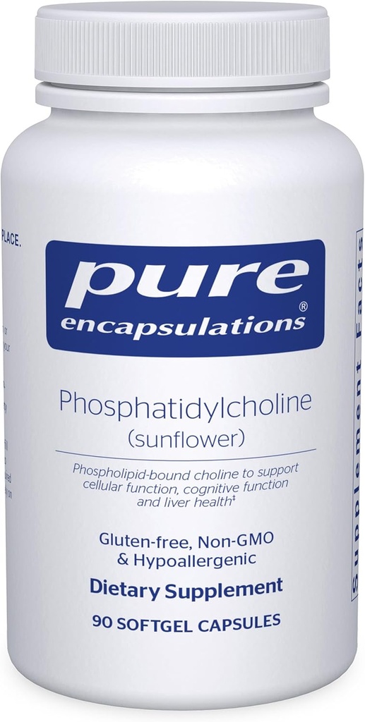 Pure Encapsulations Phosphatidylcholine | Hücre ve Bilişsel Fonksiyonlar ve Canlı Sağlık | 90 Softgel Capsules