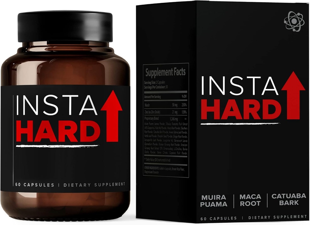 Supplement Capsules w/Maca Root, Tribulus Terrestris Ekstraksiyon, Muira Puama Enerjiyi Desteklemek, Performansı, Wellness & Nitrik Fitness for Men & Women - Count 60