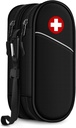 SITHON Double-Layer Epipen Case, Travel Drug Organizer Bag Acil Tıp Pouch Holds 2 EpiPens, Asthma Inhaler, Anti-Histamine, Auvi-Q, Anti-Histamin (Black)