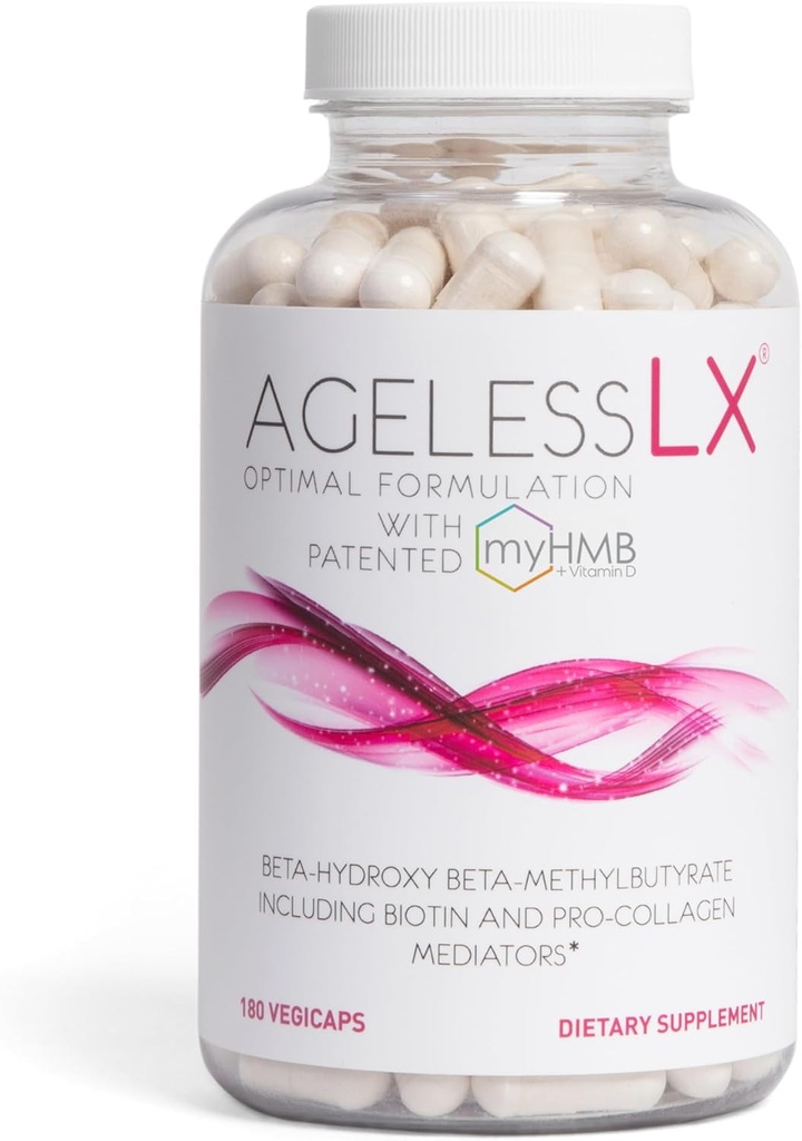 Kadınlar için YaşsızLX HMB Supplements - Collagen Advancedr Capsules - Anti-Aging for 40 + Lean Muscle Builder - Biotin, Vitamin D3 K2 Supplement for Youthful Skin - 60 Hizmet