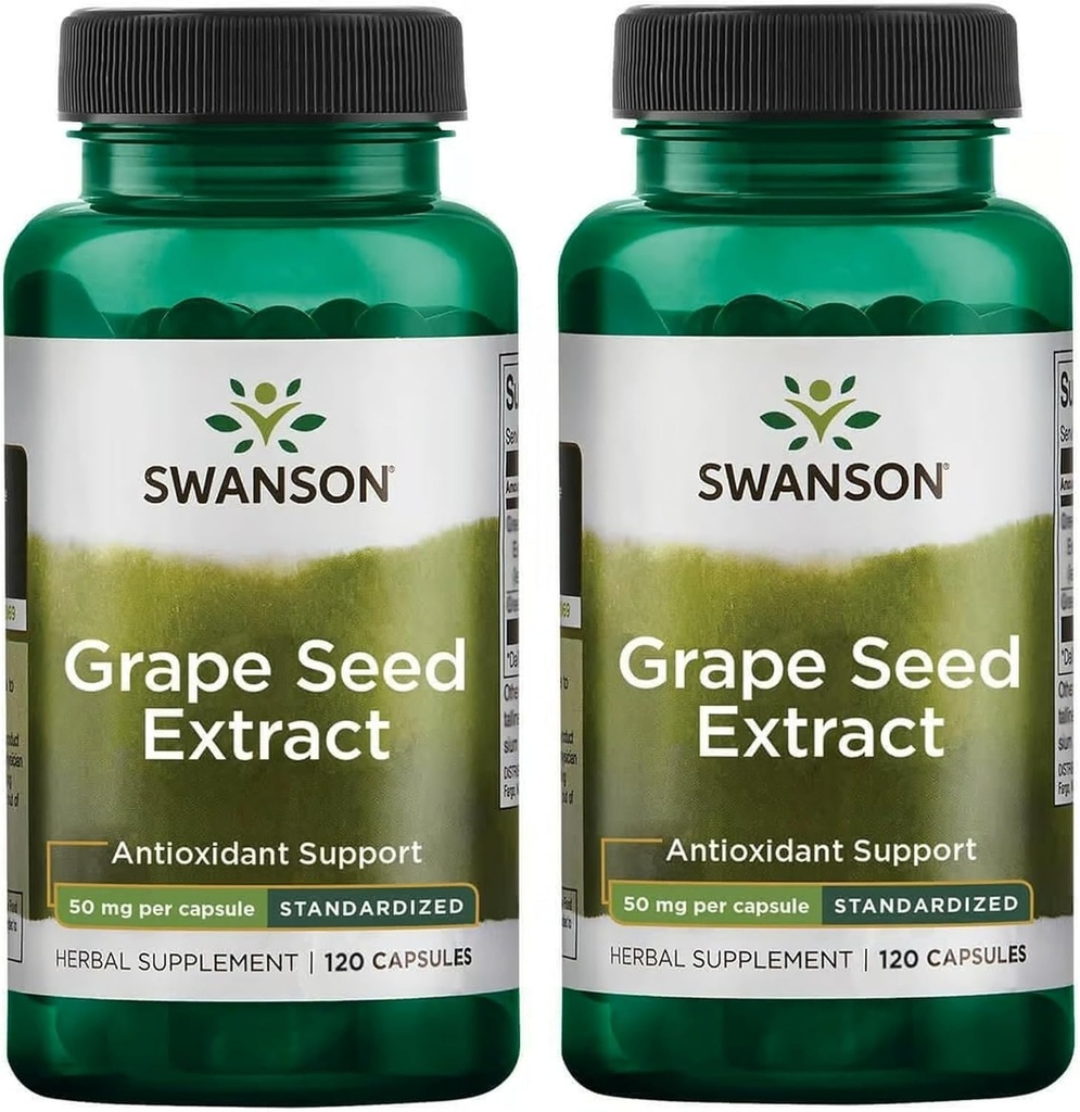 Εκχύλισμα σπόρων σταφυλιών Swanson (Standardized) 50 Milligrams 120 Κάψουλες (2 Συσκευασία)
