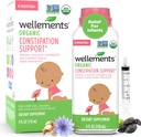 Wellements Organic Constipation Support for 6 Ay+ Bebekler & Toddler (4 Fl Oz) | USDA sertifikalı ve travmatik Yardım * No Harsh Laxatives ile No Harsh Laxatives için