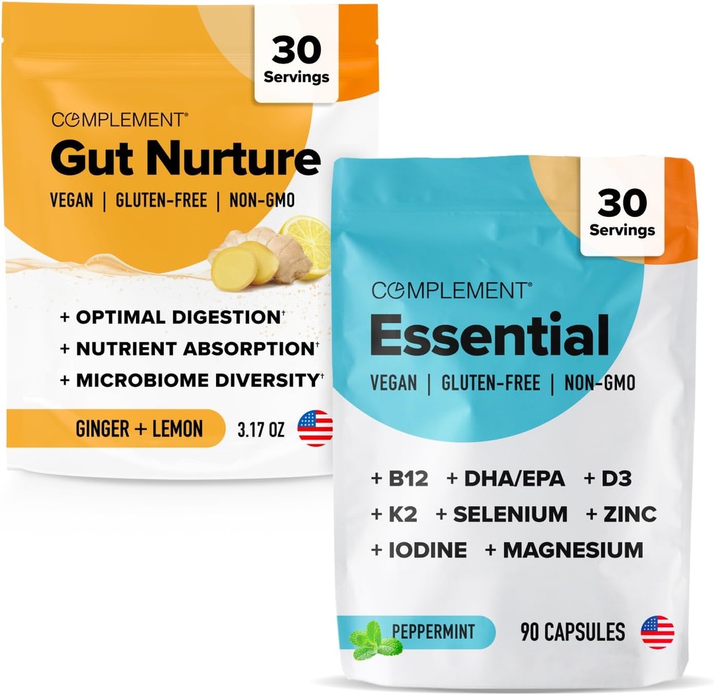 Complement Gut Nurture & Essential Multivitamin Sche – Digestive Health ve Beslenmesel Sağlık İçin Kapsamlı 30 Gün Desteği