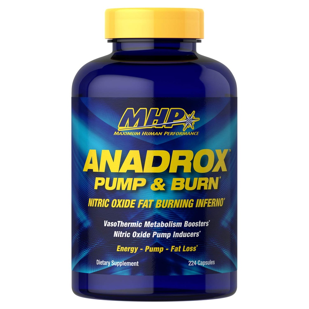 MHP Αντλία Anadrox & Burn, Λίπος οξειδίου του αζώτου καύση κόλαση, 224 κάψουλες