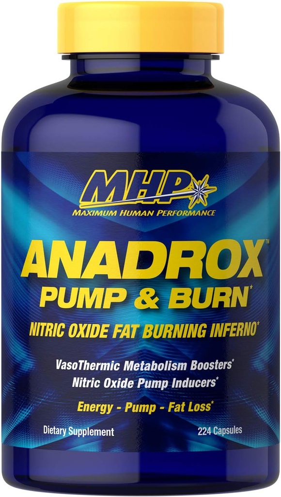 MHP Αντλία Anadrox & Burn, Λίπος οξειδίου του αζώτου καύση κόλαση, 224 κάψουλες