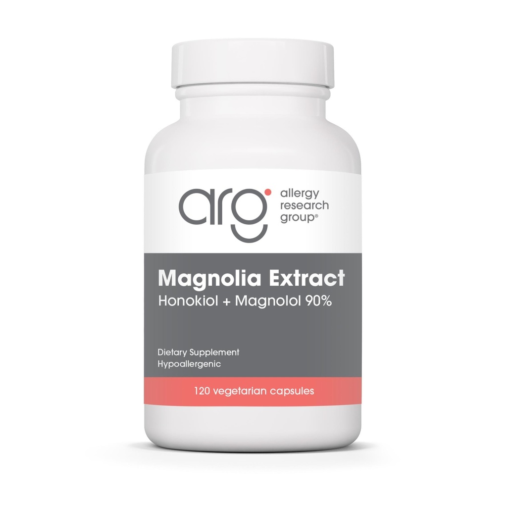 Ομάδα Έρευνας Αλλεργίας Magnolia Extract Συμπλήρωμα διατροφής - Υποστήριξη ύπνου στρες, Ισορροπία κορτιζόλης, Honokiol, Magnolia, Hypoallergenic, κάψουλες χορτοφάγων, Χωρίς γλουτένη - 120 Count