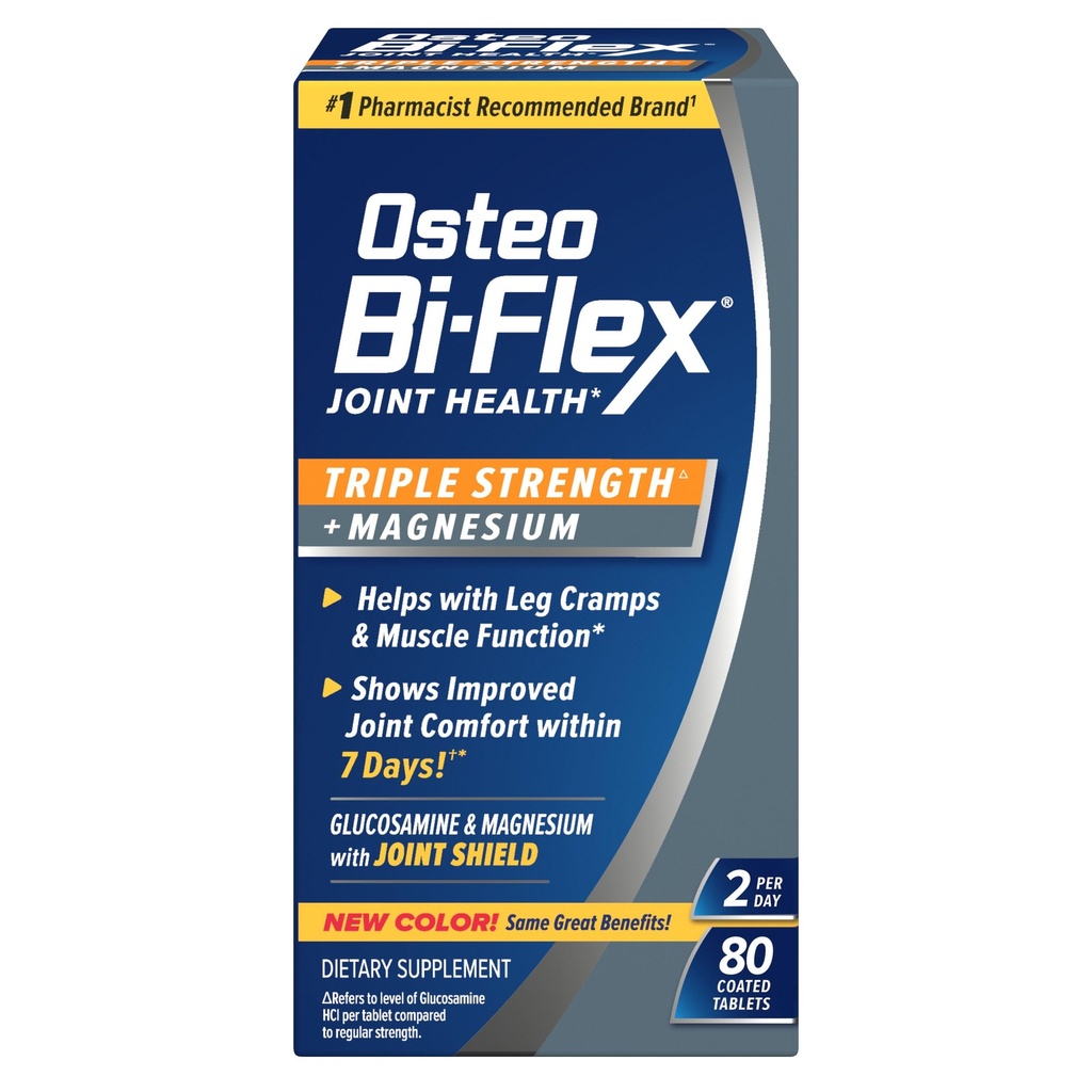 Osteo Bi-Flex Triple Strength Ortak Supplement with Glucosamine & Magnezyum, Gluten Free, 80 Tablets