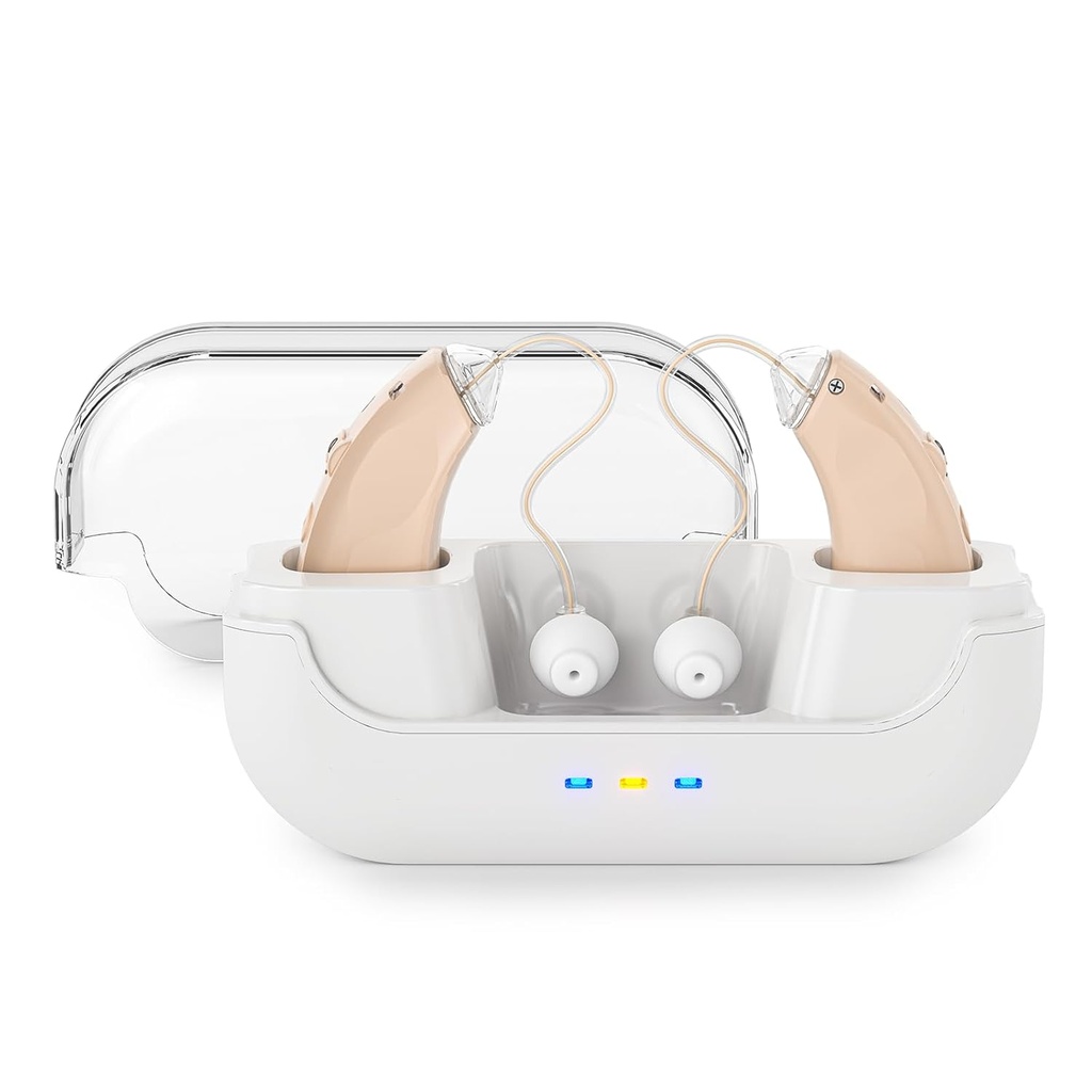 OTC İşitme Kayıpları için Gürültü Cancellasyon, Yaşlılar için Dijital Kulak Yardımları, Invisible Personal Sound İşitme Amplifier With Volume Control (Brown)