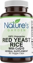 N:47'S GARDEN ESSENTIALS Red Yeast Rice Organic with CoQ10-90 Veggie Caps with 600 mg Organic Red Rice Yeast Plus Co Q 10 - Natures Support for Cholesterol