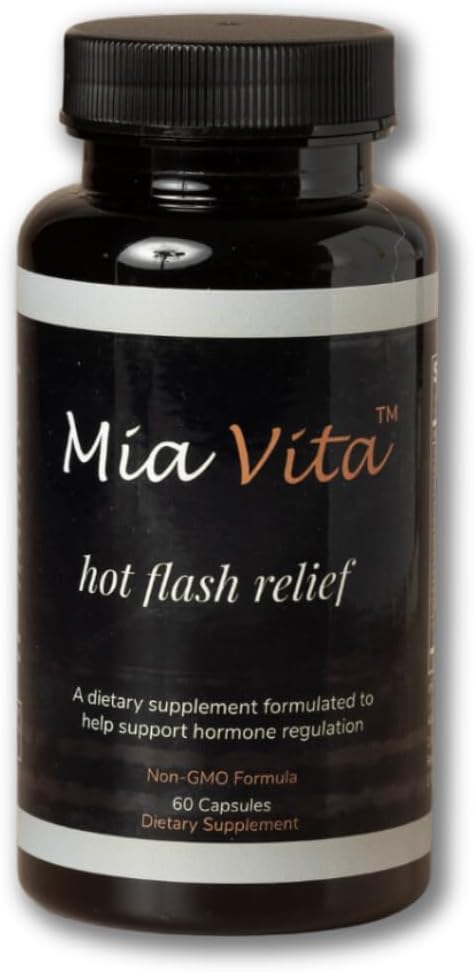 FEMMEPHARMA Mia Vita Hot Flash Supplements for Menopause Non-GMO Natural Hormon Yönetmeliği for Night Sweats Black Cohosh & Dong Quai 60 Capsules (30 Day Supply)