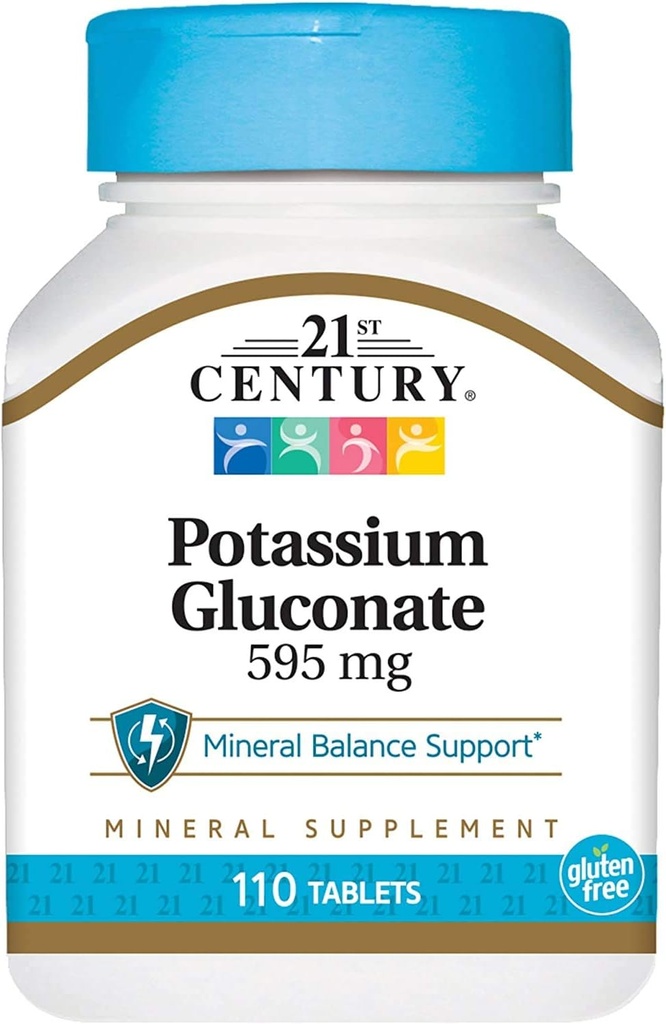 21. Yüzyıl, Potasyum Gluconate, 595 mg, 110 Tablet