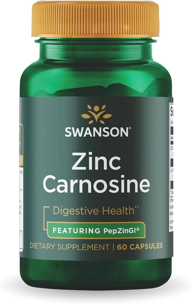 Swanson Ultra çinko Carnosine (PepZinGI) - 60 Capsules - Gastrik Health, Digestive Support ve Stomach Microbial Balance