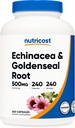 Nutricost Echinacea & Goldenseal Root, 500 mg, 240 Capsules - Vegetarian Caps, Non GMO, Gluten Free