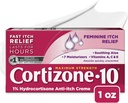 Cortizone 10 maksimum Güçlü Feminine Itch Cream, %1 Hydrocortisone, 1 oz.