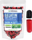 XPRS Nutra Boyutu 4 Boş Kapsüller - 100 Kont Küçük Boş Gelatin Capsules - Pills DIY Capsule - Sağlam Bovine Pill Gel Caps For Do-It- Yourself Supplements (Black/Red)