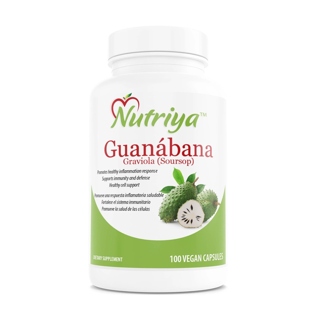 Guanábana (Graviola-Soursop) - Super Antioxidant-Supports Υγιή κύτταρα - ανοσοποιητικό σύστημα Booster - 100 κάψουλες χορτοφάγων