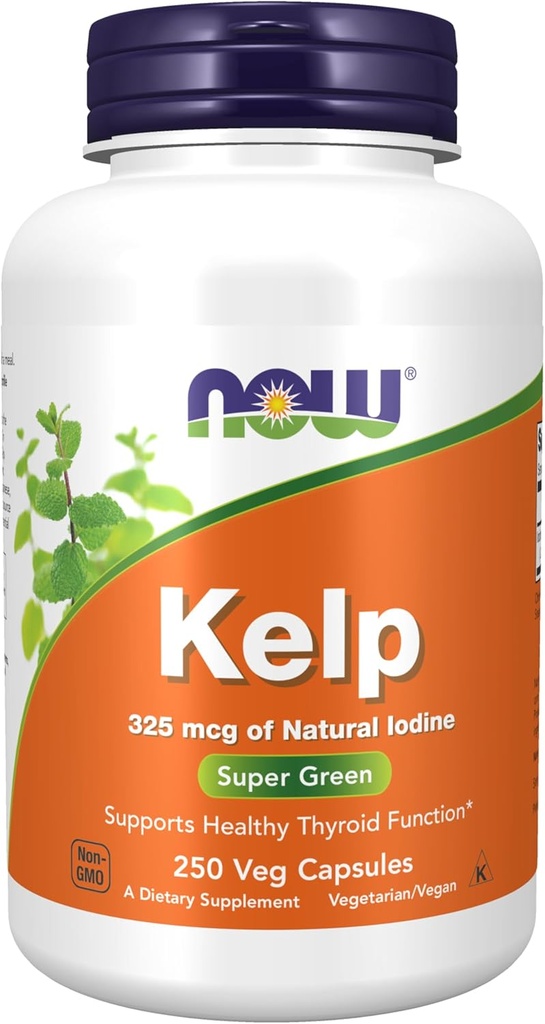 Τώρα συμπληρώματα, Kelp 325 mcg του φυσικού ιωδίου, υποστηρίζει υγιή Thyroid λειτουργία *, Super Green, 250 κάψουλες Veg