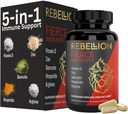 5-in-1 Fierce Immunity Supplement, Immune Support Supplement and Bransons for Yetişkinler, C, Quercetin, Vitamin D, çinko, L-Arginine, Hesperidin, Immunity Support, 90 Capsules (1 Ay Supply)
