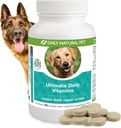 Μόνο Natural Pet Ultimate Daily Vitamins - Πλήρης Multivitamin συμπλήρωμα για σκύλους Ισορροπημένη υγεία & ζωτικότητα - Senior Small & Large Canine Food Immune Digestive Support -180 Soft Chews Tablets