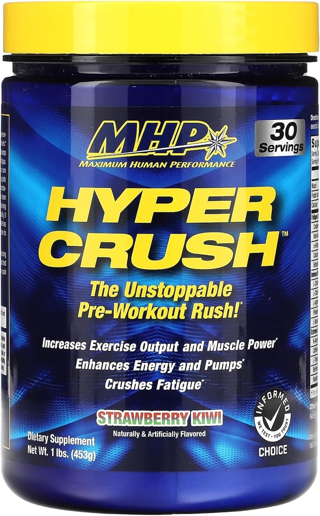 En Fazla İnsan Performansı Hyper Crush Pre Workout Toz, Enerjiyi Arttırıyor, Kas Pumps, Power, Fights Fatigue, creatine, beta Alanine, Nitrik Oksit, citrulline, AKG, Strawberry Kiwi, 30 Servisler