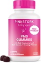 Pink Stork PMS υποστήριξη Gummies για τις γυναίκες - κόκκινο σμέουρο φύλλο, μαύρο Cohosh, λάδι βράδι Primrose - Bloating, κουρέλια, δέρμα, Mood - Ορμονική υποστήριξη κύκλου - 60 Berry Gummies - Vegan, φυτικής βάσης