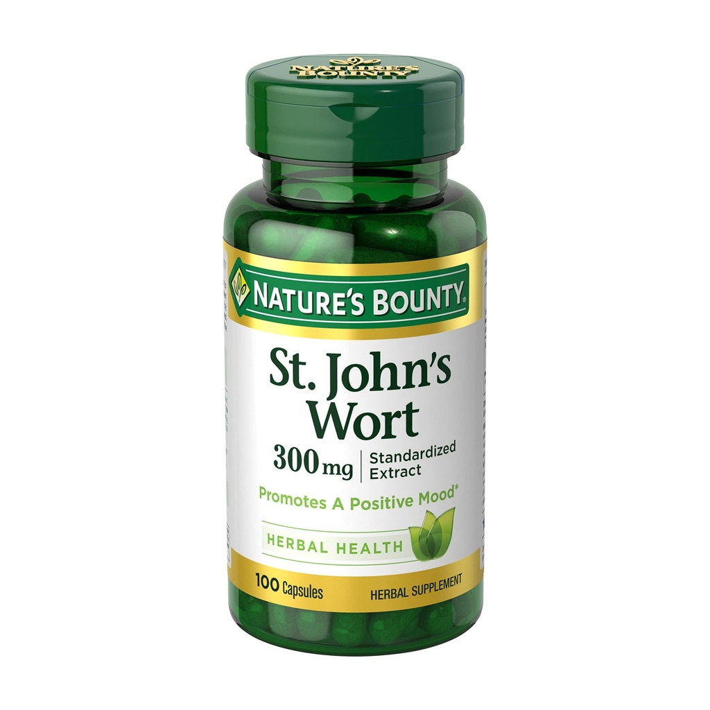 Nature's Bounty St. John's Wort 300 mg Capsules, Herbal Health Supplement, Olumlu Bir Mood, 100 Capsules
