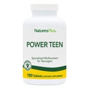 NaturesPlus Source of Life Power Teen - 180 Vegetarian Tablets - Εφηβική Πολυβιταμίνη με Ορυκτά & Ολόκληρα Τρόφιμα για Ψυχική Εστίαση, Ενέργεια Booster - Χωρίς Γλουτένη - 90 Σερβιέτες