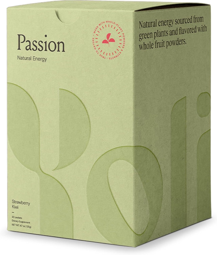 Yoli® Passion Energy Drink Powder Mix - Φυσική ενέργεια Drink Mix για αντοχή και Σταμίνα, 30 πακέτα - Φράουλα Kiwi Flavor