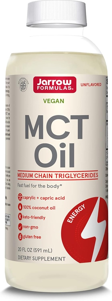 Jarrow Formulas MCT Petrol, Diyet Supplement, Ketgen Diyet Hızlı Enerji için Destek, 20 fl oz Sıvı Petrol, 39 Gün Supply