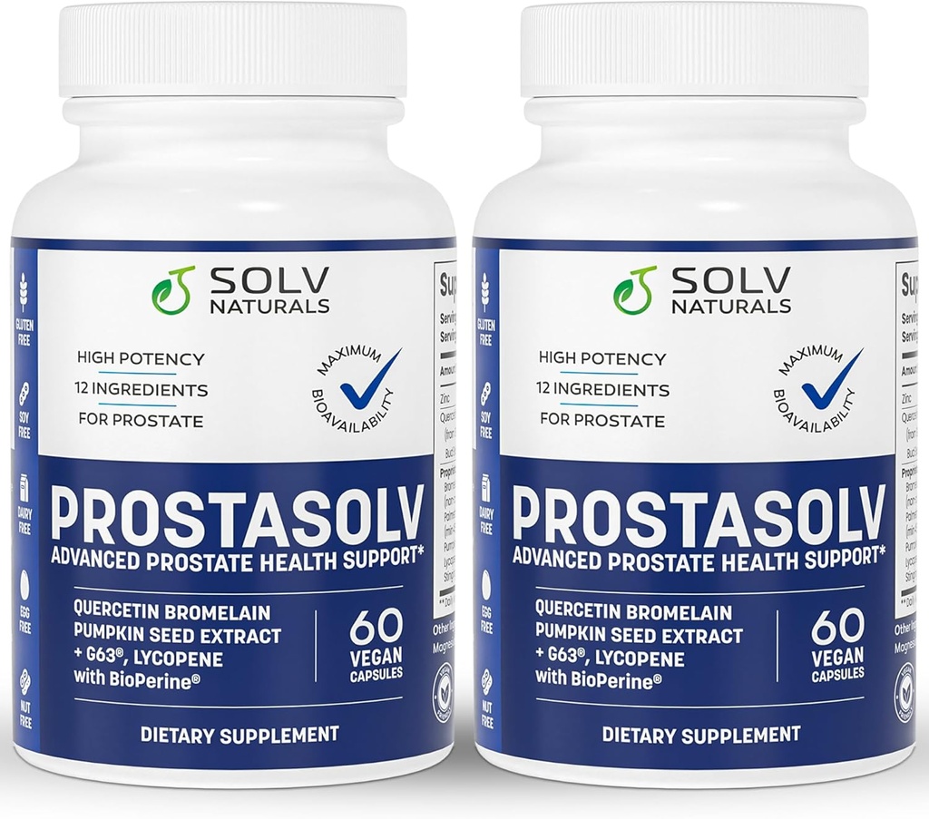 PROSTASOLV Advanced Prostatitis | CPPS Supplement, Vegan Capsules, Quercetin Bromelain, Candy Seed Extract, Lycopene, BioPerine for Pelvic Health (2)