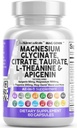 Temiz Nutraceutical Magnezyum Glycinate Kompleksi 1000 mg L-Theanine 200 mg Apigenin 50 mg Citrate Taurate Supplement - 5-HTP GABA Passion Flower Lemon Balm L-Glycine - 60 Countsphatidyline - 60