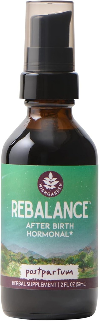 WishGarden Βότανα ReBalance Μετά τη Γέννηση Ορμονική - Plant-based βοτανικό συμπλήρωμα με Vitex Berry & Motherwort Υποστηρίζει Υγιεινή μετά τον τοκετό επίπεδα ορμονών και μεταγεννητική ορμονική ισορροπία, 2 ουγγιές