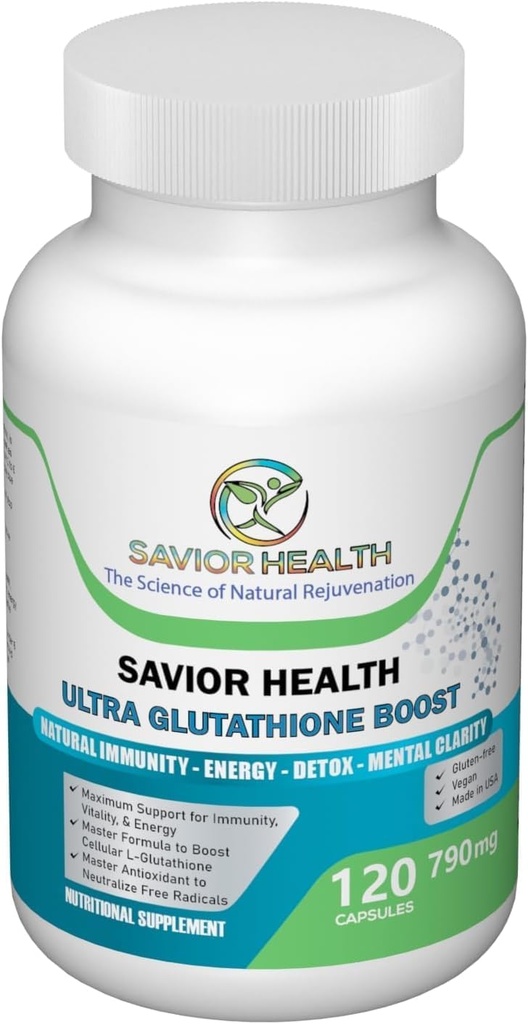 Ultra Glutathione Boost - L Glutathione Boosting Supplement with Herbal Plant Extracts, Minerals, Vitaminler, Antioksis & Amino Asits - No Gluten - 790mg - 120 Veggie Capsules