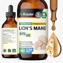 BIO KRAUTER Lions Mane Liquid Extract - Mushroom Supplement for Brain Support - Vegan Lions Mane Supplement - Alkol & Sugar Free Drops - 4 Fl.Oz.