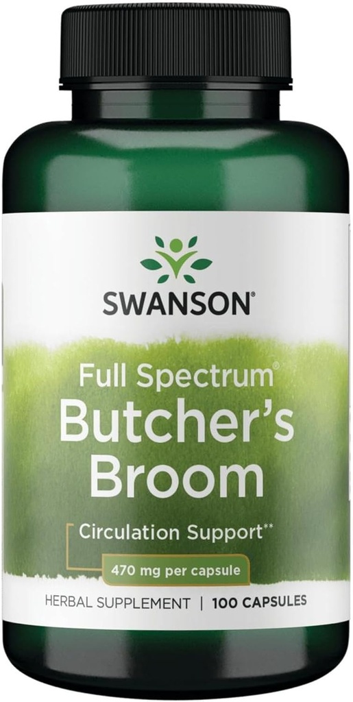 Swanson Butcher's Broom 470 Milligrams 100 Capsules