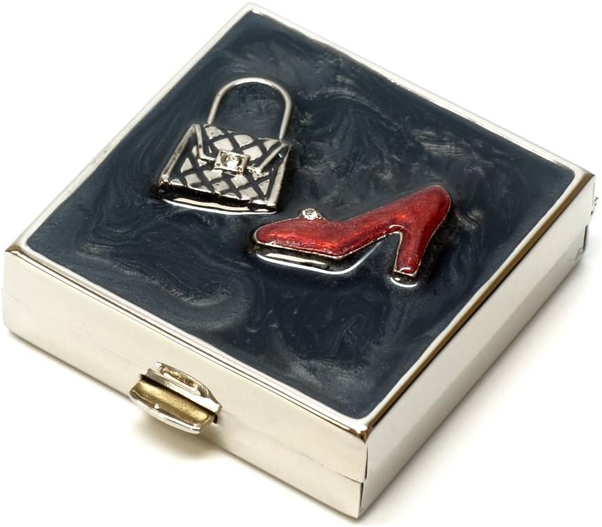 9311 Square Small Pill Box Organizer Black Red Gold Women Travel Pill Case Purse Pocket Konteyner Günlük Portatif Tıp Vitamini Kutu İlaçları Tamam Mini Depolama