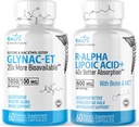 Nature's Fusions GlyNAC-ET (60 Capsules) - R Alpha Lipoic Acid 600 mg (60 Capsules) - Anti Aging Sche