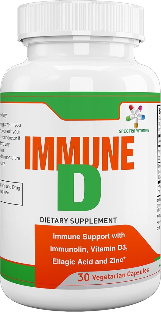 Spectra Vitaminleri Immune D Supplement Support with Immunolin, Vitamin D3, Crystal for Men, Women Yetişkinler, and Seniors, The Year Round, 30 Capsules için önerilen,