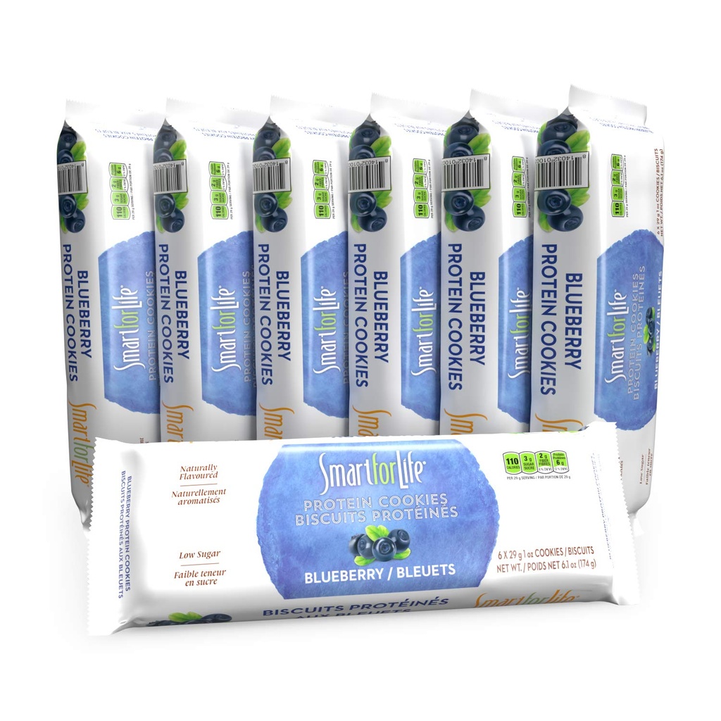 Smart for Life Blueberry High Protein Cookie Diyet - 1 Hafta Supply - Low Carb Snacks - Low Carb Cookies Mealchange - Yüksek Fiber Kurabiyeler - On-Go Sağlıklı Snacks