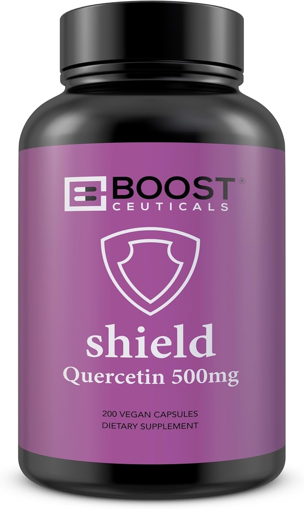 BoostCeuticals Quercetin 200 500 mg Vegan Capsules – No Stearates Non GMOluten Free Antioksi Bioflavano - Over 6 Ay Supply