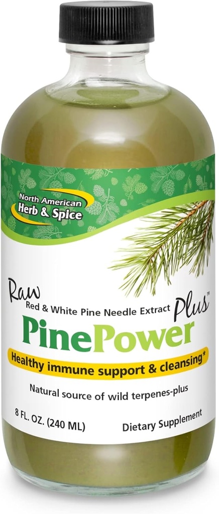 ΒΟΡΕΙΟ ΑΜΕΡΙΚΑΝΙΚΟ ΒΕΡΒΟ & ΣΠΙΓΚΑ Pine Power Plus - 8 fl oz - Ανοσολογική & Καρδιαγγειακή Υποστήριξη - 23 Υπηρεσίες